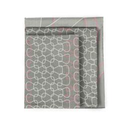 Modern Cotton Soft Sateen Gray & Hot Pink Ring Pattern Sheet Set - Queen