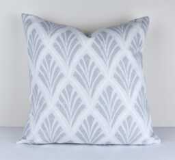 Laura Ashley Florin Silver Cushion Handmade Art Deco Style - thumbnail 1