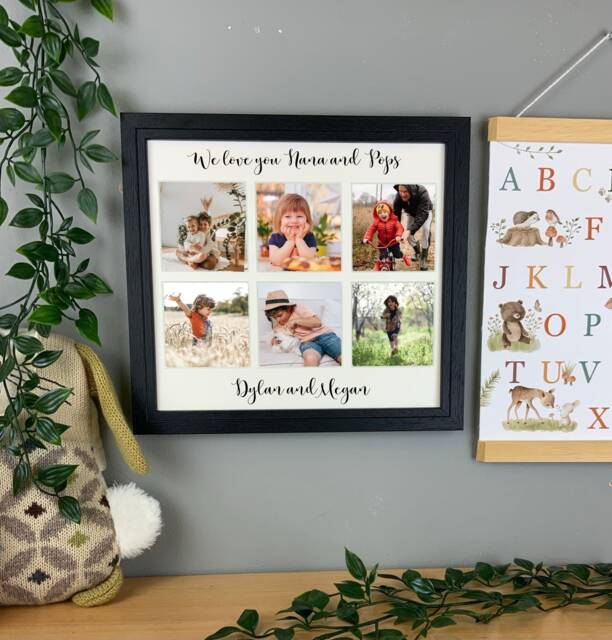 Personalized Grandchildren Photo Collage Frame, Grandparent Christmas Gift - image 1
