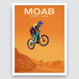 Moab Mountain Bike Trail Art Print Utah Usa - Digital Painting - thumbnail 2