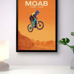 Moab Mountain Bike Trail Art Print Utah Usa - Digital Painting - thumbnail 3