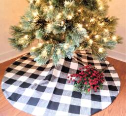 Large Buffalo Plaid Christmas Tree Skirt, 50 - thumbnail 1