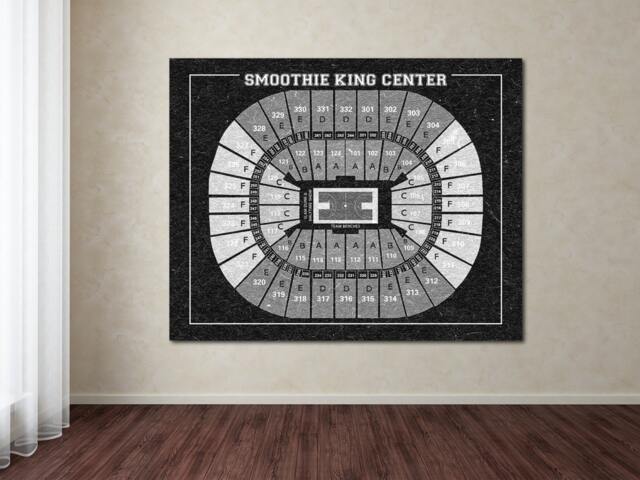Smoothie King Center Seating Chart Vintage Print Photo, Matte, Or Canvas - image 1