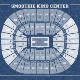 Smoothie King Center Seating Chart Vintage Print Photo, Matte, Or Canvas - thumbnail 2