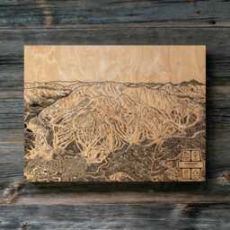 Mammoth California Ski Trail Map - Engraved Wood Wall Art, Winter Sport Cabin Decor, Snowboard Mountain Poster, Personal Family Gift - thumbnail 2