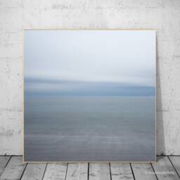 Minimalist Seascape Photography Print - New York Coney Island Zen Decor - 12 Inch - thumbnail 1