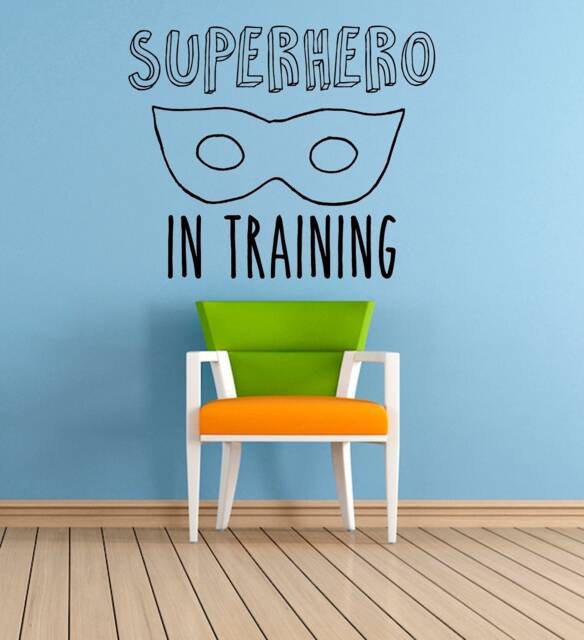 Superhero in Training Quote, Vinyl Wall Art Sticker, Decal. Home, Wall, Mirror, Window Decor. Children's Bedroom, Nursery, Playroom Decor - image 1