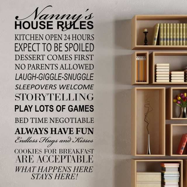 Personalised House Rules Wall Sticker Family Vinyl Decal Transfer Surname - image 1