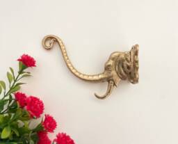 Planters Hanger Minimalist Plant Bracket Brass Wall Hook Elephant Figure Vintage Style Hooks - thumbnail 1