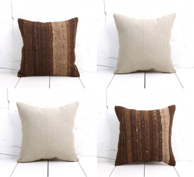 Set Of 4 Pcs, Kilim & Linen Pillow Cover, Vintage Pillow, 15.75 - image 1