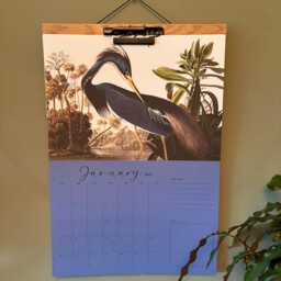 2026 Wall Calendar With Oak Hanger, 2026, Bird Calendar, Gift For Her, Wooden Clip Lover - thumbnail 3
