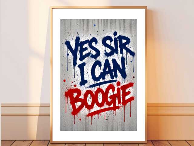 Yes Sir I Can Boogie - Graffiti - Scotland Football Print Poster Scottish Gift Bespoke World Cup A5 A4 A3 Framed Or Unframed - image 1