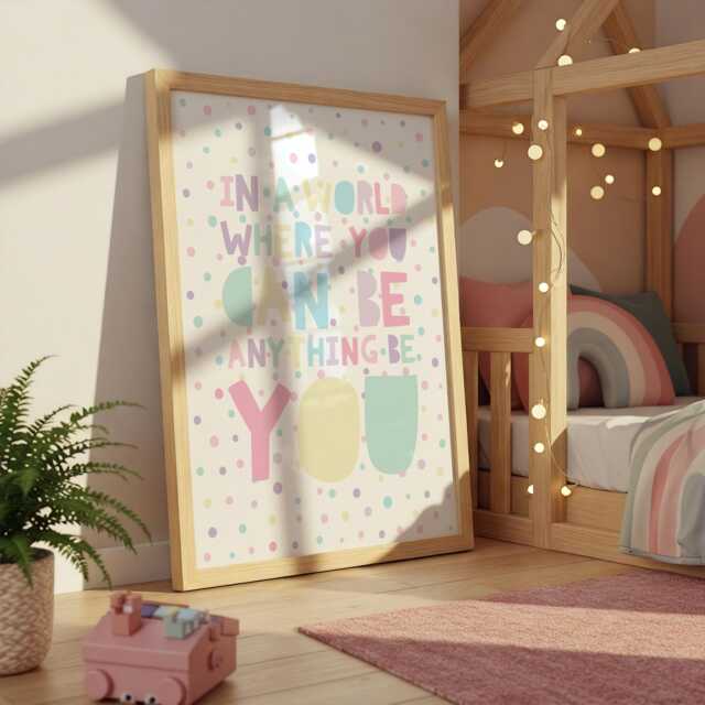 Girls Bedroom Decor, Nursery Wall Art, Muted Colours, Playroom Prints, Rainbow Print, Art - image 1