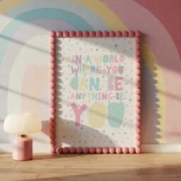 Girls Bedroom Decor, Nursery Wall Art, Muted Colours, Playroom Prints, Rainbow Print, Art - thumbnail 3