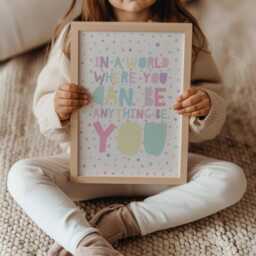 Girls Bedroom Decor, Nursery Wall Art, Muted Colours, Playroom Prints, Rainbow Print, Art - thumbnail 2