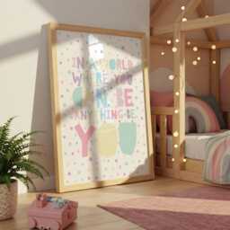 Girls Bedroom Decor, Nursery Wall Art, Muted Colours, Playroom Prints, Rainbow Print, Art - thumbnail 1