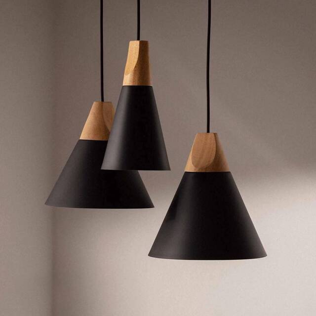 Decorduna3 - Black Multi Chandelier Pendant Wood Accent Modern Lighting Home - image 1