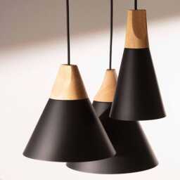 Decorduna3 - Black Multi Chandelier Pendant Wood Accent Modern Lighting Home - thumbnail 3