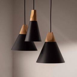 Decorduna3 - Black Multi Chandelier Pendant Wood Accent Modern Lighting Home - thumbnail 1
