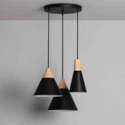 Decorduna3 - Black Multi Chandelier Pendant Wood Accent Modern Lighting Home - thumbnail 2
