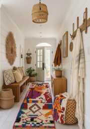 Handmade Moroccan Wool Runner Rug Abstract Berber Hallway Rug - thumbnail 1