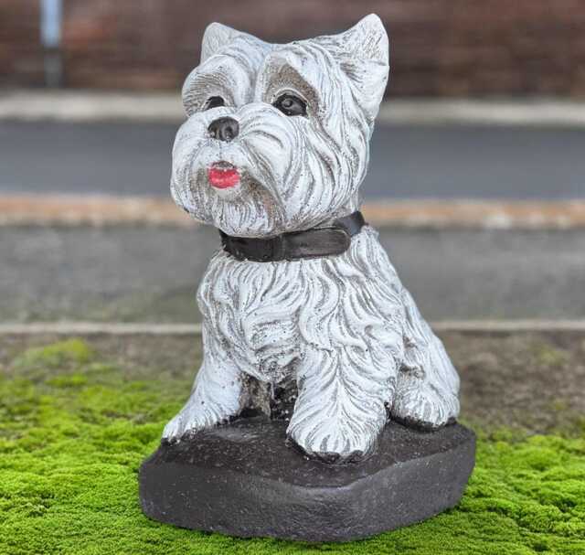 Concrete Terrier Dog Sculpture Stone West Highland Decor Outdoor Westie Statue Handmade Figure Memorial Pet Ornament Lover Gift - image 1