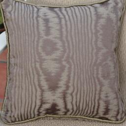 Golden Bronze Moire Pillow, Trim Accent Pillow - thumbnail 2