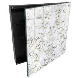 White Ornaments Key Cabinet For Home, Box Wall, Classic Architecture, Lovers Of Elegance