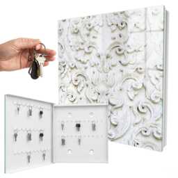 White Ornaments Key Cabinet For Home, Box Wall, Classic Architecture, Lovers Of Elegance - thumbnail 2