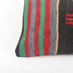 Handwoven Turkish Kilim Lumbar Pillow Bohemian Home Decor - 16x24 Inch - thumbnail 2