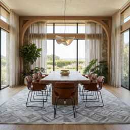 Gray Diamond Patchwork Cowhide Rug - Hair-On-Hide Leather Area - thumbnail 2