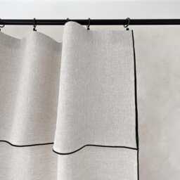 Edged Linen Curtain Panel, Curtains, Drop Cloth Panels, Valance, Custom Window Treatments - thumbnail 2
