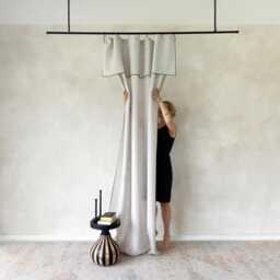Edged Linen Curtain Panel, Curtains, Drop Cloth Panels, Valance, Custom Window Treatments