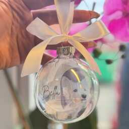 Floating Personalised Memory Bauble - Photo Memorial Christmas Decoration Remembrance Ornament For Loved Ones & Pets - thumbnail 3