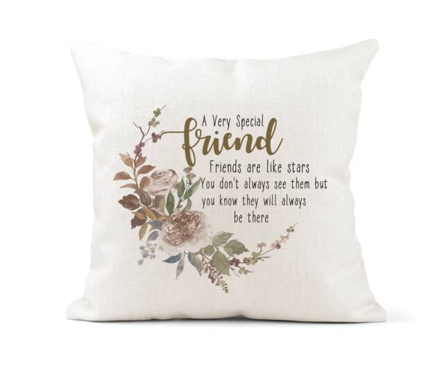 Special Friend Cream Canvas Cushion, Scatter Home Decor, Friends Are Like Stars Gift - image 1