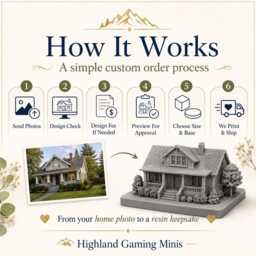 Custom House Model From Photo - Personalised 3D Printed Resin Home Keepsake Housewarming Gift - thumbnail 3
