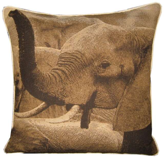Savannah Elephant Tapestry Cushion Cover Sham - image 1