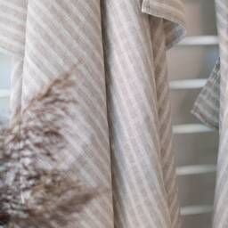 striped Natural Linen Body Towels Large Bath Sheets Pre Washed Throw Flat Beach New Home Present For Men - thumbnail 4
