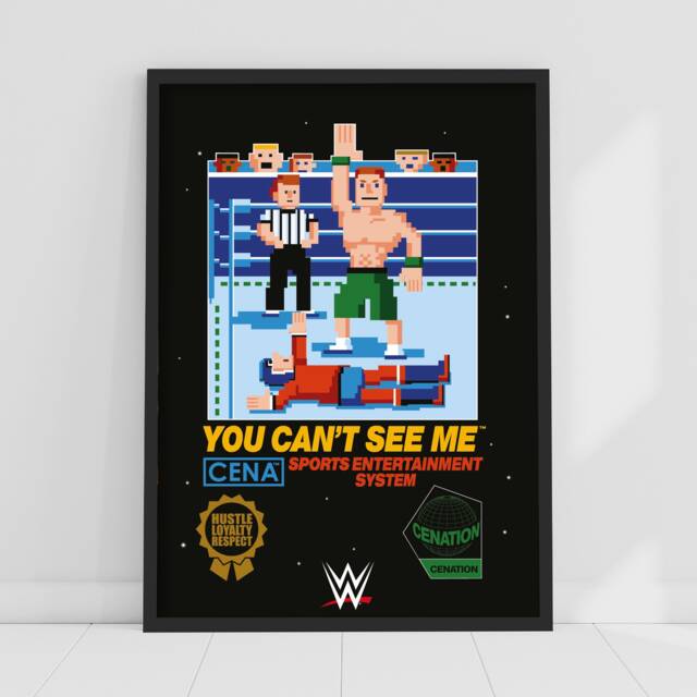Wwe Print - John Cena 8-Bit Pixel Poster Wrestling Wall Art - image 1