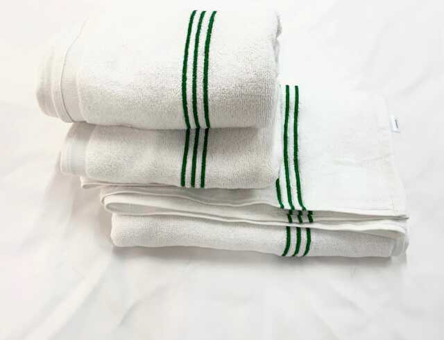White Hotel Collection Embroidery Line Cotton Bath Towels - Set Of 1 600 Gsm - image 1
