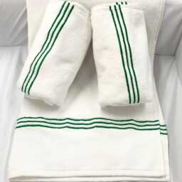 White Hotel Collection Embroidery Line Cotton Bath Towels - Set Of 1 600 Gsm - thumbnail 2