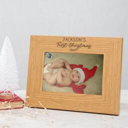 Personalised Engraved Baby's First Christmas Photo Frame - New Baby Gift For Mum Memories Milestone Keepsake Parent