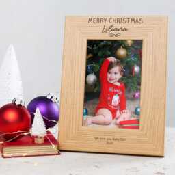 Personalised Engraved Baby's First Christmas Photo Frame - New Baby Gift For Mum Memories Milestone Keepsake Parent - thumbnail 2