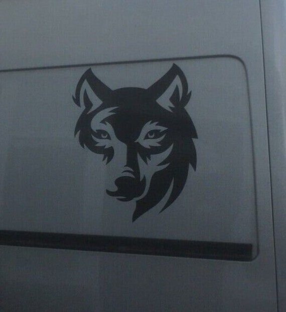 Wolf Head Car Van Bonnet Vinyl Side Sticker Wall Art Hood Graphic Window Door Sign Motorhome Campervan Decal