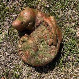 Angel Dog Hand Painted Aged Bronze Concrete Memorial Garden Statue - thumbnail 3