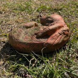 Angel Dog Hand Painted Aged Bronze Concrete Memorial Garden Statue - thumbnail 2