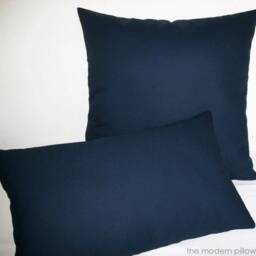 Navy Blue Solid Decorative Throw Pillow Cover/Case Cushion Cotton 18x18 - thumbnail 2