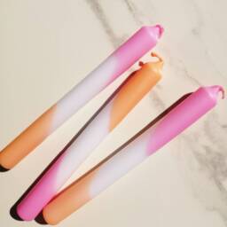 Orange & Pink Dip Dye Candles - thumbnail 2