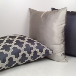Solid Silver Pillow, Throw Pillow Cover, Decorative Cushion Satin Blend Pillow. Toss Accent Pillowcase - thumbnail 4
