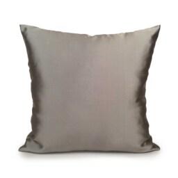 Solid Silver Pillow, Throw Pillow Cover, Decorative Cushion Satin Blend Pillow. Toss Accent Pillowcase - thumbnail 1